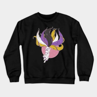 Nonbinary Pride Kitsune Crewneck Sweatshirt